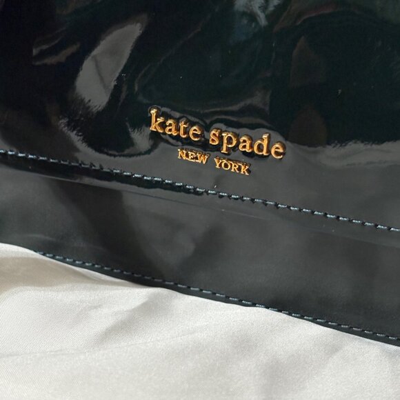 Kate Spade Double Up Patent Leather Crossbody Bag In Green & Teal Adj Strap - Picture 8 of 16